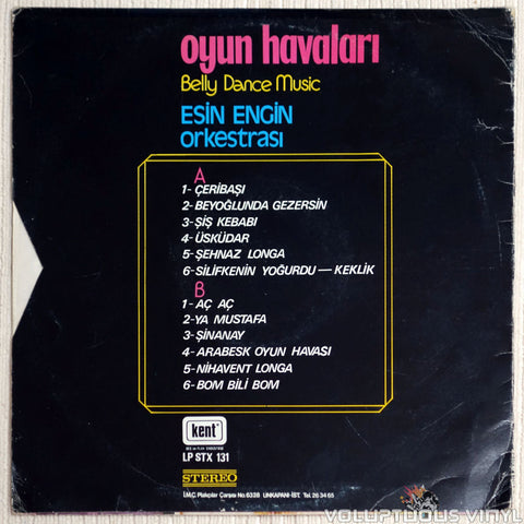 Esin Engin Orkestrası ‎– Oyun Havaları Belly Dance Music - Vinyl Record - Back Cover