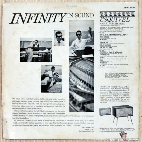 Esquivel And His Orchestra ‎– Infinity In Sound vinyl record back cover