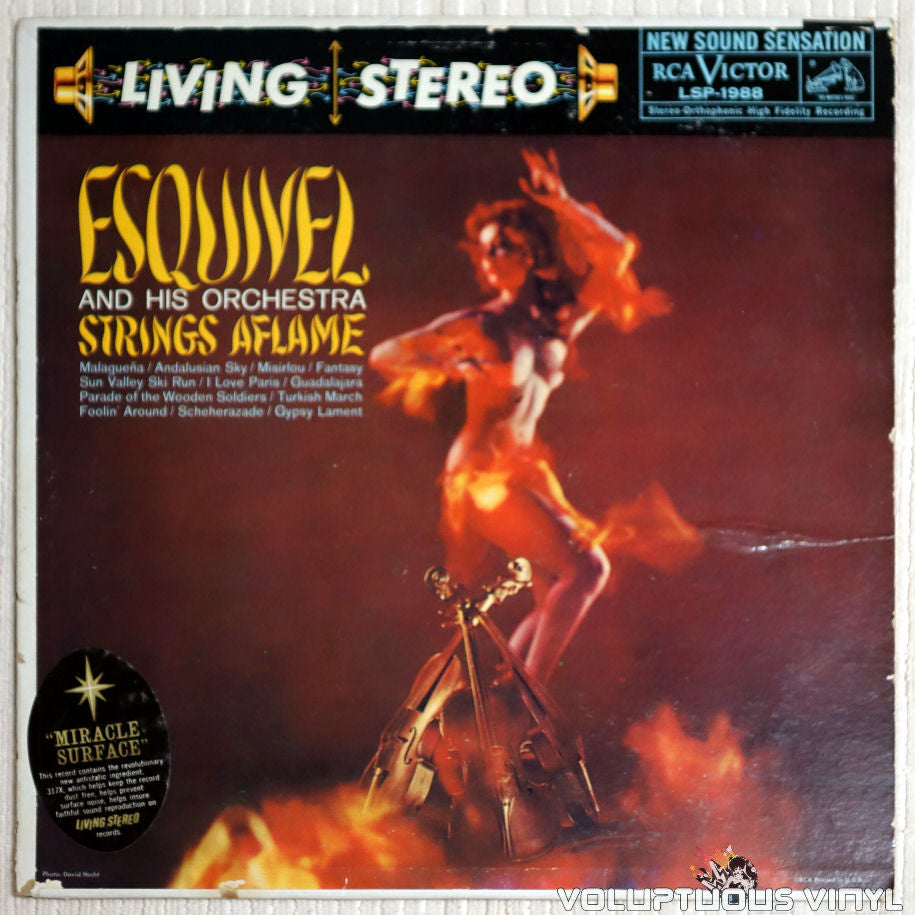 Esquivel And His Orchestra ‎– Strings Aflame - Vinyl Record - Front Cover