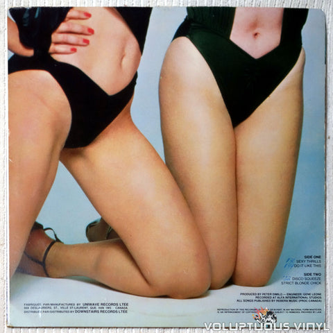 Extensive Care ‎– Sexy Thrills vinyl record back cover