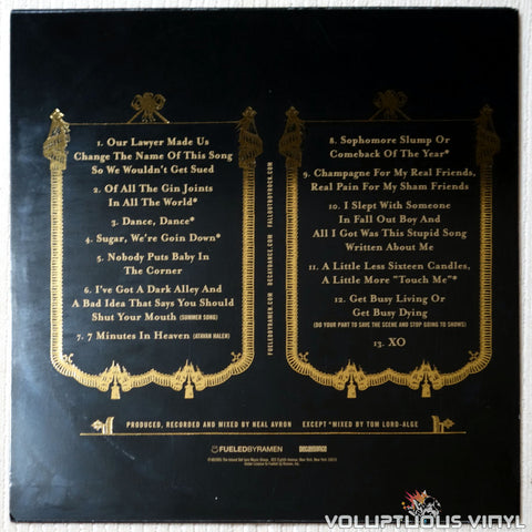 Fall Out Boy ‎– From Under The Cork Tree - Vinyl Record - Back Cover