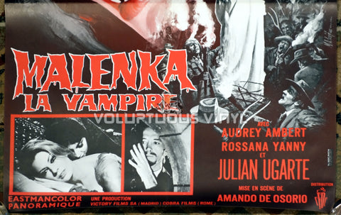Fangs of the Living Dead [Malenka La Vampire] (1969) - French Affiche - Anita Ekberg Vampire Poster - Bottom Half