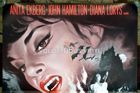 Fangs of the Living Dead [Malenka La Vampire] (1969) - French Affiche - Anita Ekberg Vampire Poster - Top Half