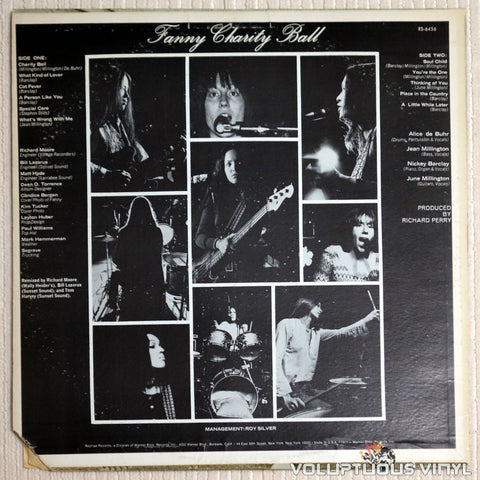Fanny ‎– Charity Ball - Vinyl Record - Back Cover