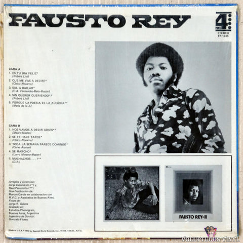 Fausto Rey ‎– Fausto Rey vinyl record back cover