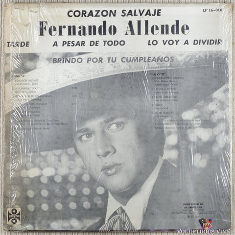 Fernando Allende ‎– Corazon Salvaje vinyl record back cover