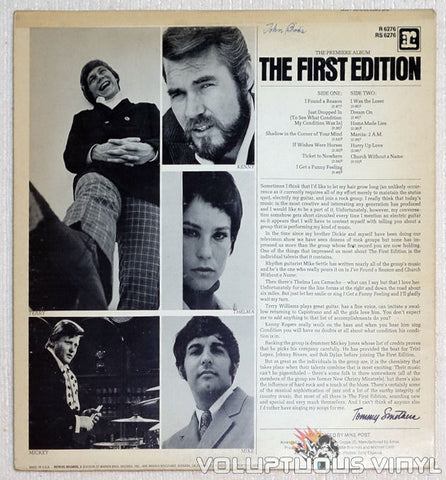 Kenny Rogers & The First Edition Vinyl Record Back Cover
