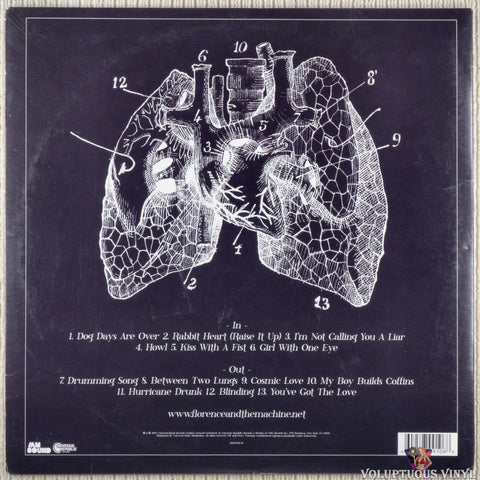 Florence And The Machine ‎– Lungs vinyl record back cover