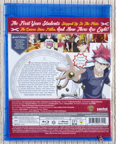 Food Wars!: Shokugeki no Soma: The Second Plate Season 2 Blu-ray back cover