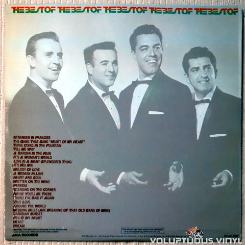 The Four Aces ‎– The Best Of The Four Aces vinyl record back cover