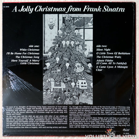 Frank Sinatra ‎– A Jolly Christmas From Frank Sinatra vinyl record back cover