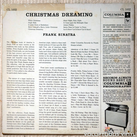 Frank Sinatra ‎– Christmas Dreaming vinyl record back cover