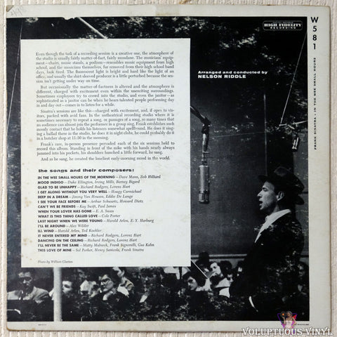 Frank Sinatra ‎– In The Wee Small Hours vinyl record back cover
