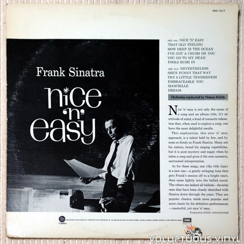 Frank Sinatra ‎– Nice 'N' Easy vinyl record back cover