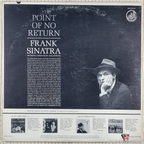 Frank Sinatra – Point Of No Return vinyl record back cover