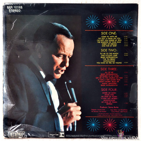 Frank Sinatra ‎– Sinatra At The Sands vinyl record back cover