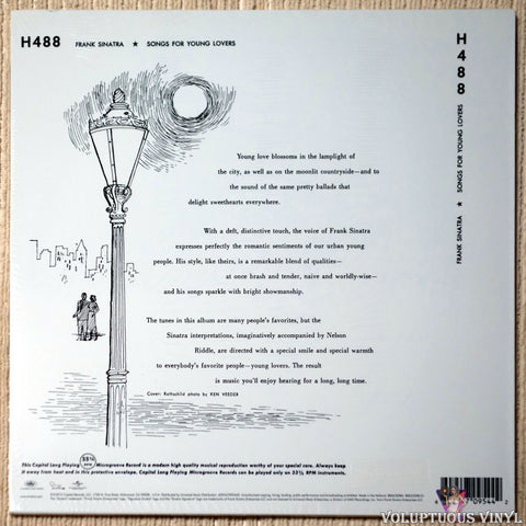 Frank Sinatra ‎– Songs For Young Lovers vinyl record back cover