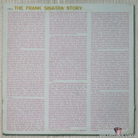 Frank Sinatra ‎– The Frank Sinatra Story In Music vinyl record back cover