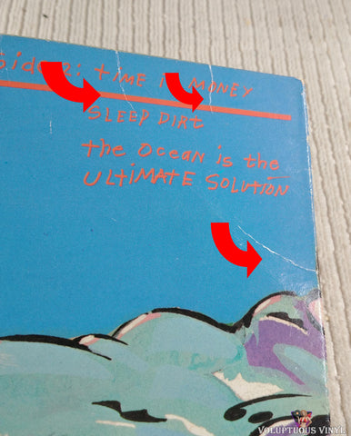 Frank Zappa ‎– Sleep Dirt vinyl record back cover top right corner
