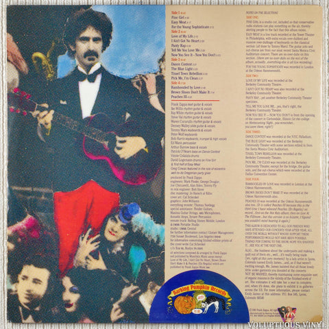 Frank Zappa – Tinsel Town Rebellion vinyl record back cover