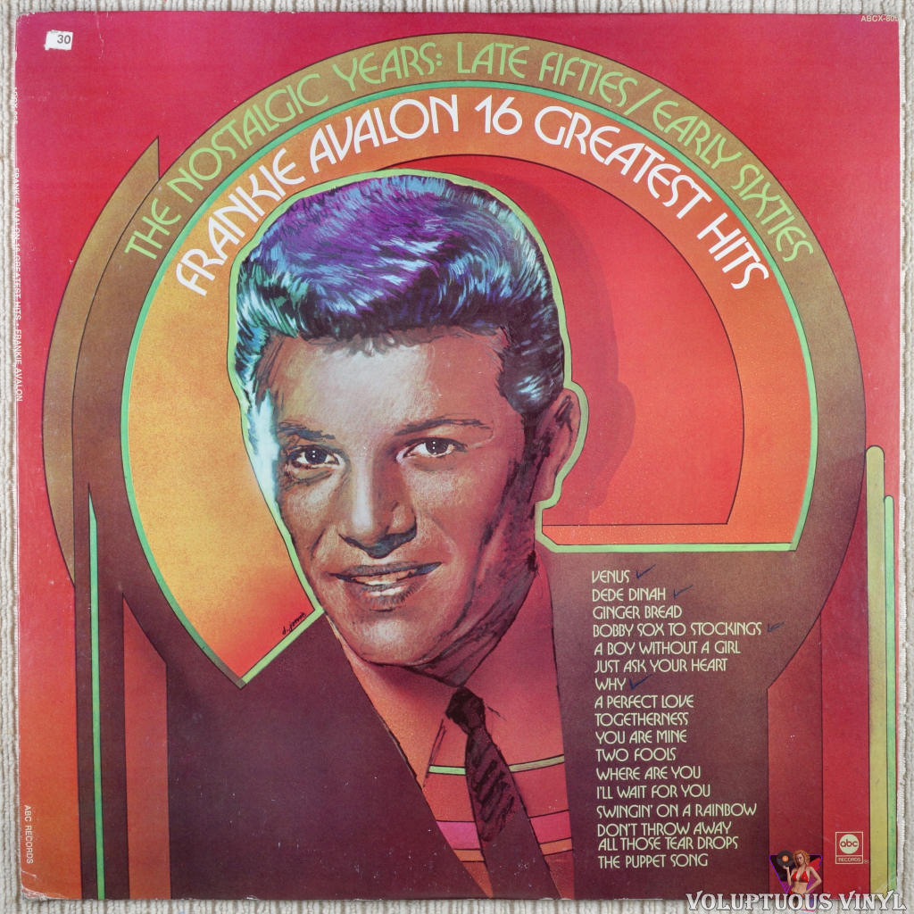 Frankie Avalon – 16 Greatest Hits vinyl record front cover
