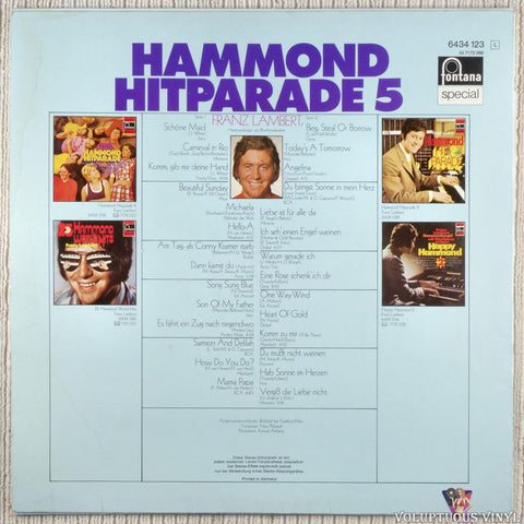 Franz Lambert – Hammond Hitparade 5 vinyl record back cover