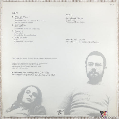 Fripp & Eno – Evening Star vinyl record back cover