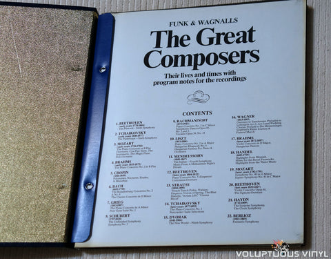 Various - Funk & Wagnalls The Great Composers - Vinyl Record - Box Set Book Table of Contents