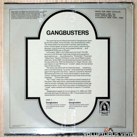 Unknown Artist ‎– Gang Busters - Vinyl Record - Back Cover