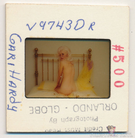 Gari Hardy Platinum Blonde Bombshell Nude On Bed 1960's Color Positive Film Slide