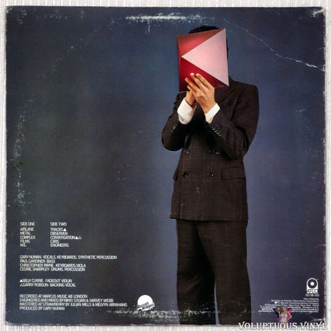 Gary Numan ‎– The Pleasure Principle vinyl record back cover