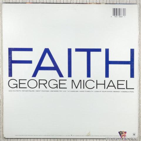 George Michael – Faith vinyl record back cover