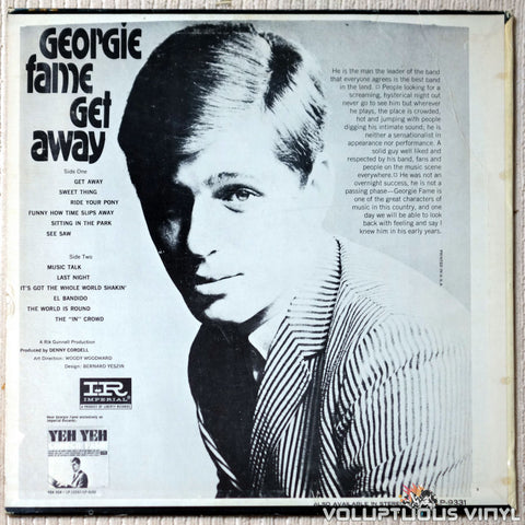 Georgie Fame ‎– Get Away - Vinyl Record - Back Cover