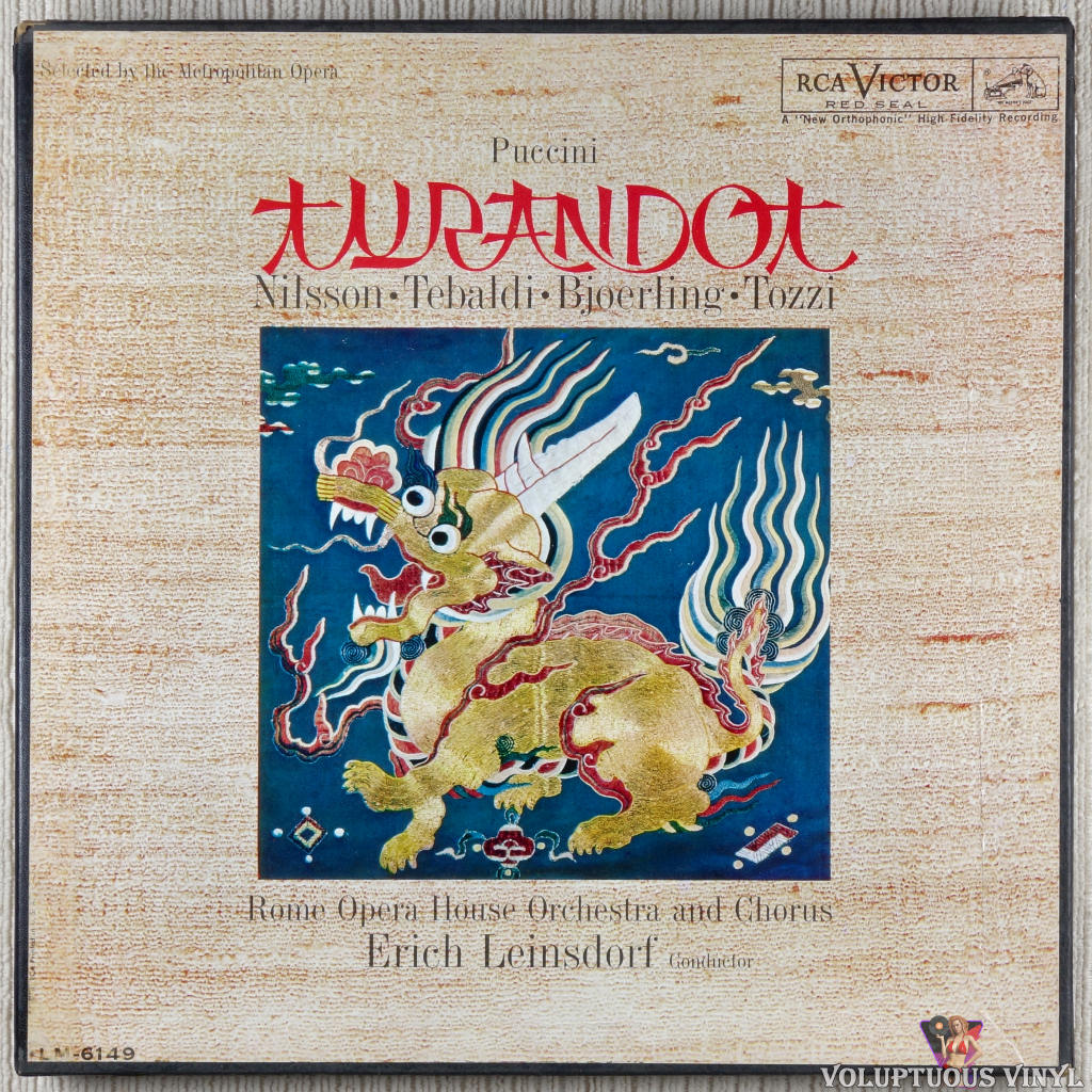 Giacomo Puccini, Nilsson, Tebaldi, Tozzi, Rome Opera House Orchestra And Chorus, Erich Leinsdorf ‎– Turandot vinyl record front cover