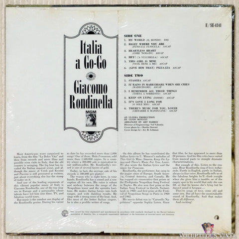 Giacomo Rondinella ‎– Italia A Go-Go vinyl record back cover