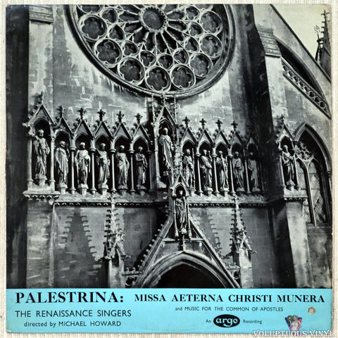 Giovanni Pierluigi da Palestrina, The Renaissance Singers Directed By Michael Howard ‎– Missa Aeterna Christi Munera vinyl record front cover