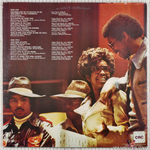 Gladys Knight And The Pips – Neither One Of Us vinyl record back cover