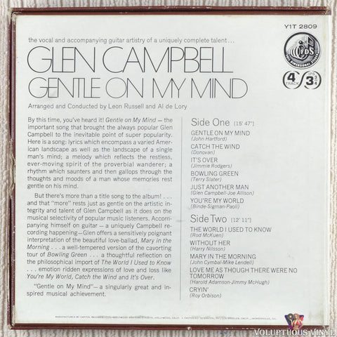 Glen Campbell – Gentle On My Mind reel-to-reel back cover