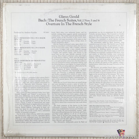 Glenn Gould - Bach – The French Suites, Vol. 2 No. 5 And 6 / Overture In The French Style vinyl record back cover