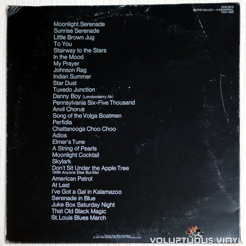 Glenn Miller And His Orchestra ‎– Glenn Miller - A Memorial 1944-1969 - Vinyl Record - Back Cover