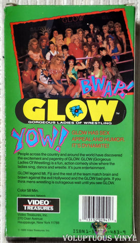 GLOW Gorgeous Ladies of Wrestling VHS tape back cover