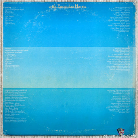 Gram Parsons – Grievous Angel vinyl record back cover