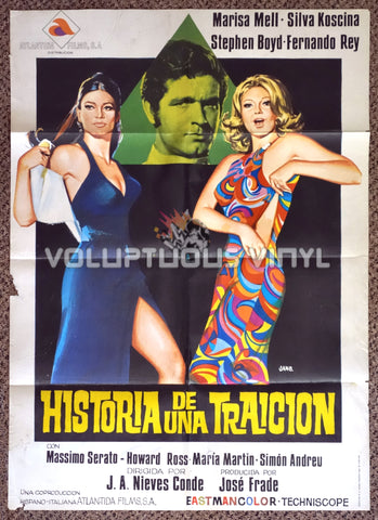 The Great Swindle 1971 Spanish 1-Sheet Movie Poster for Spanish Giallo with Marisa Mell & Sylva Koscina