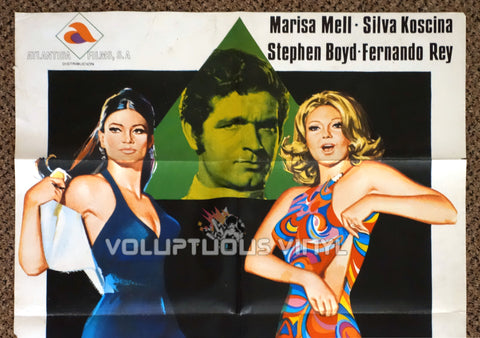 The Great Swindle 1971 Spanish 1-Sheet Movie Poster for Spanish Giallo with Marisa Mell & Sylva Koscina - Top Half