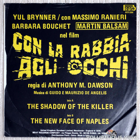 Guido And Maurizio De Angelis ‎– Con La Rabbia Agli Occhi - Vinyl Record - Back Cover