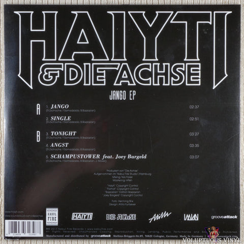 Haiyti & Die Achse ‎– Jango EP vinyl record back cover