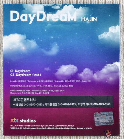 Hajin – Daydream CD back cover