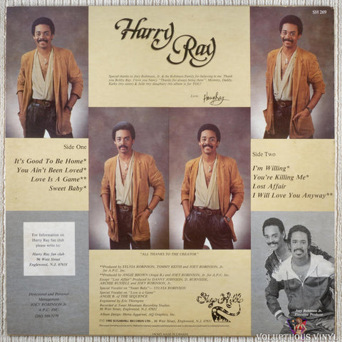 Harry Ray – It's Good To Be Home vinyl record back cover