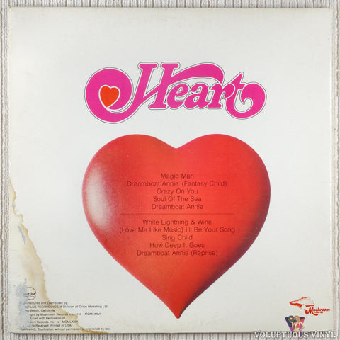 Heart – Dreamboat Annie vinyl record back cover