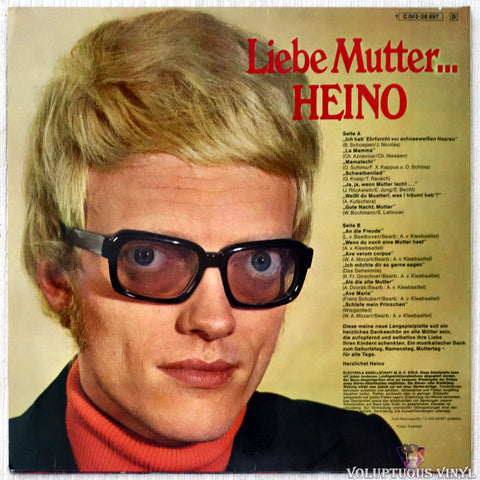 Heino ‎– Liebe Mutter... Ein Blumenstrauß, Der Nie Verwelkt vinyl record back cover